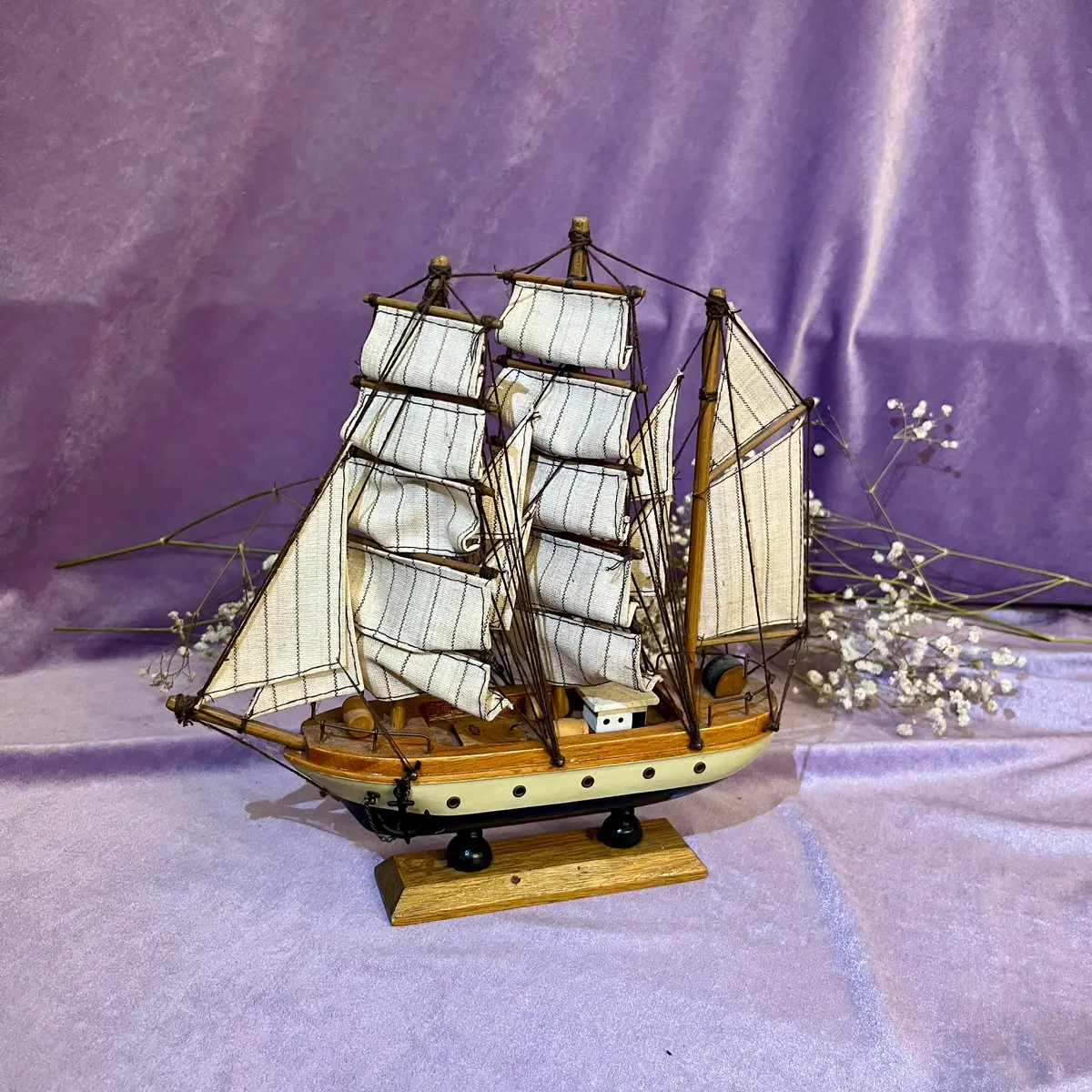 Vintage Wooden Model Sailing Ship - Sold 1