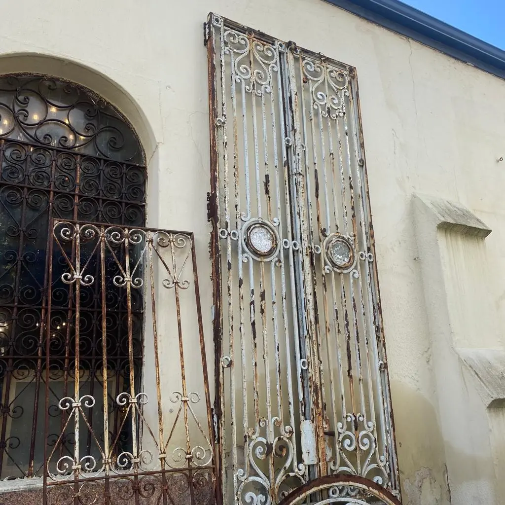 Very Tall Antique Forged Steel Gate 1