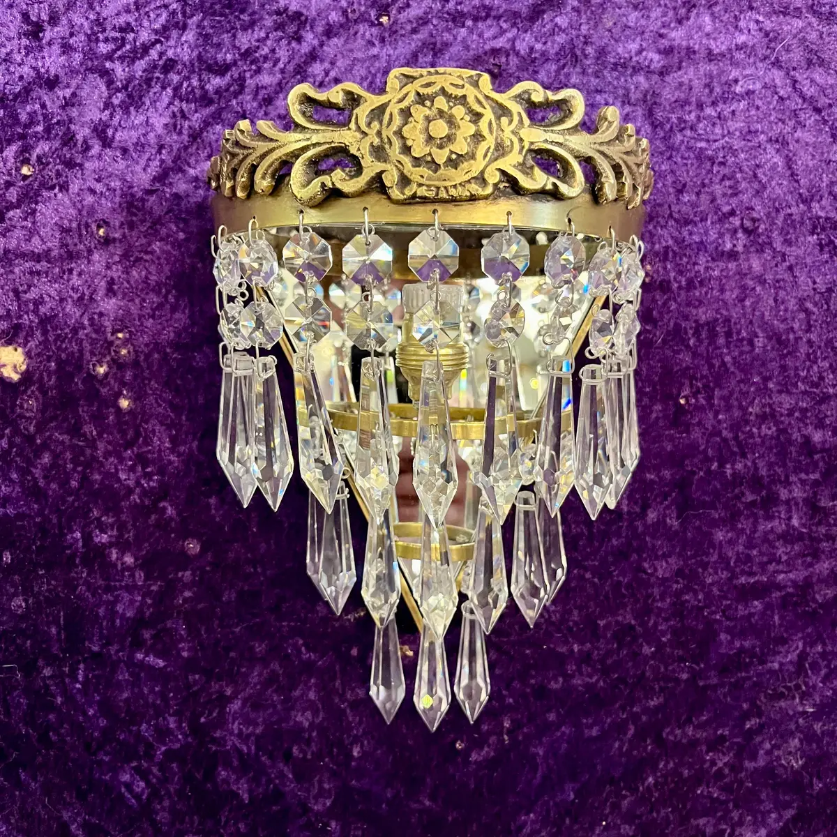 Pair Of Delos Custom Floral Crest Waterfall Sconce - Sold 1