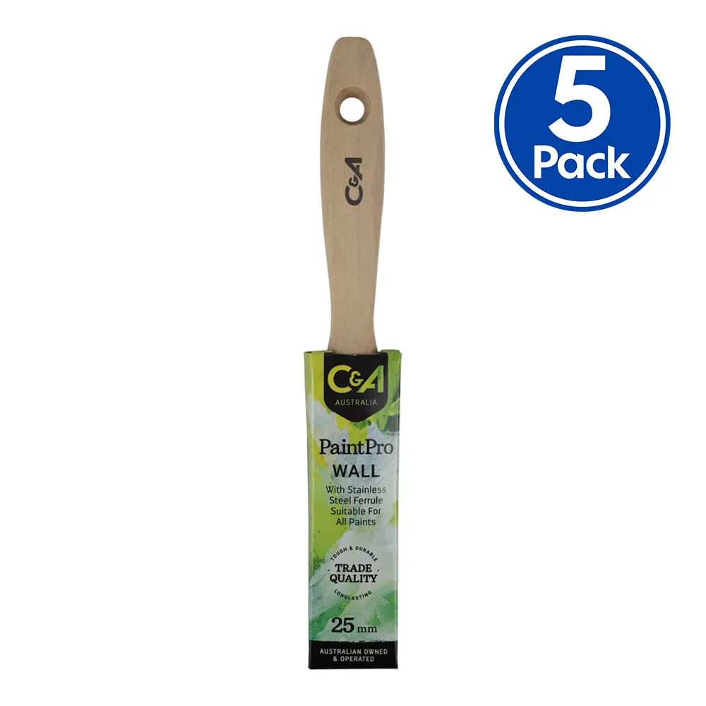 C&A Brushware Paintpro Wall Brush 25Mm X 5 Pack Trade Industrial Commercial 1