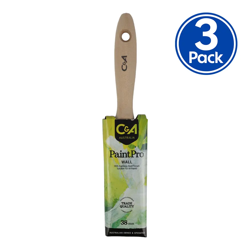 C&A Brushware Paintpro Wall Brush 38Mm X 3 Pack Trade Industrial Commercial 1