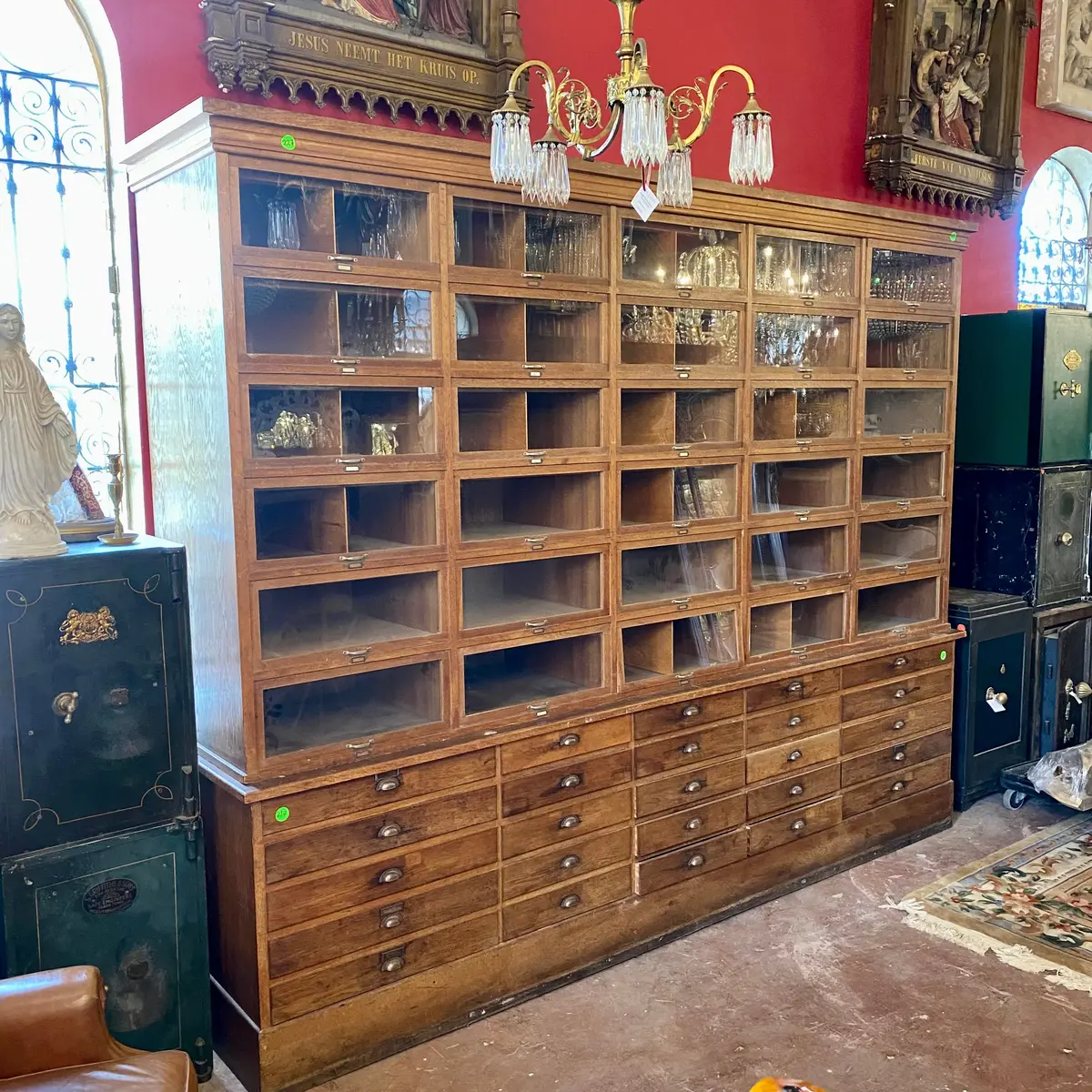 Very Large Antique Oak Filing Cabinet - Sold 1