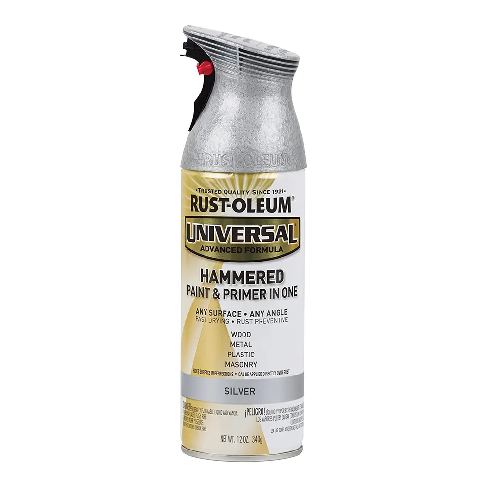 Rust-Oleum Universal Paint & Primer Spray Paint 340G Aerosol Hammered Silver 1