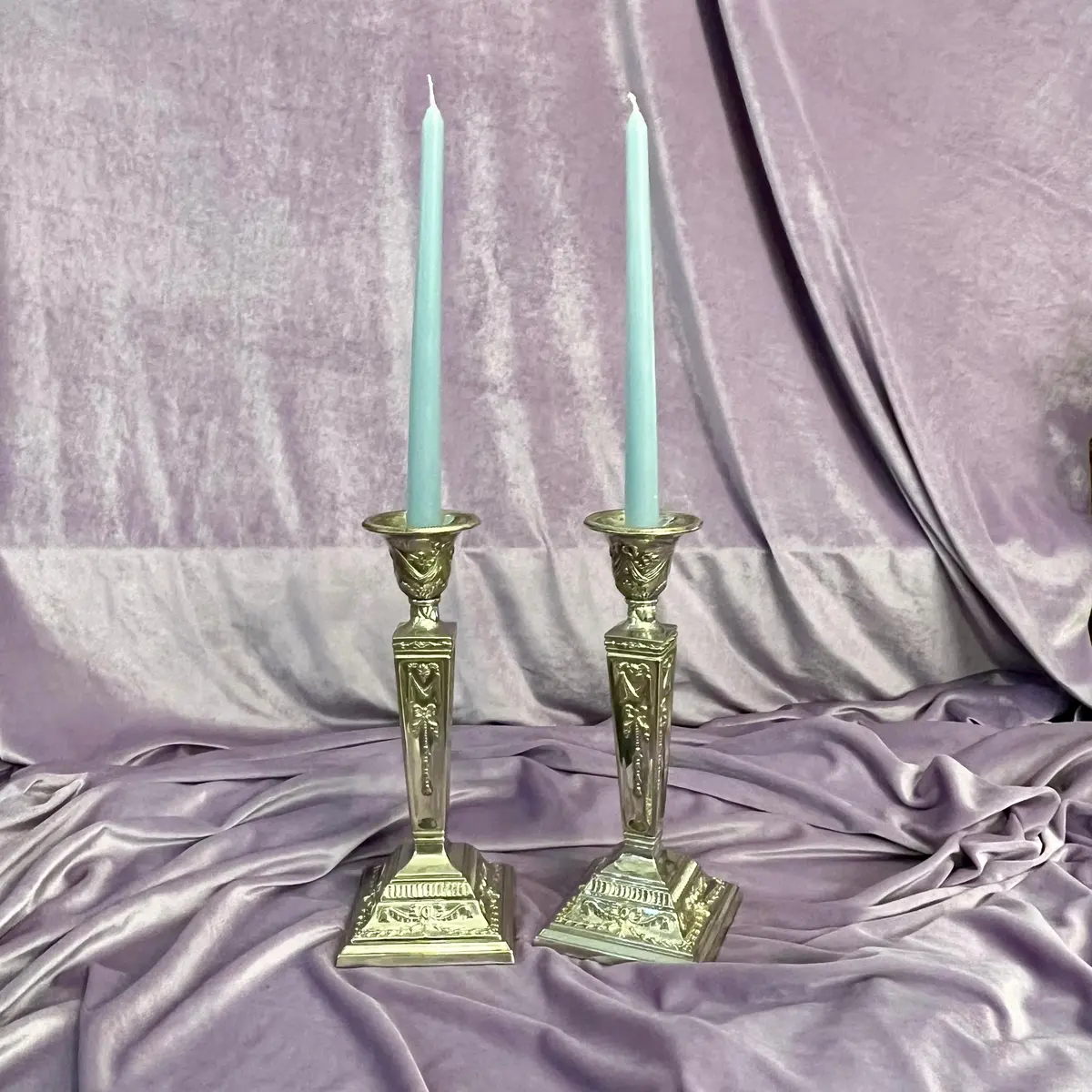 Pretty Pair Of Nickel Candelabras - Sold 1