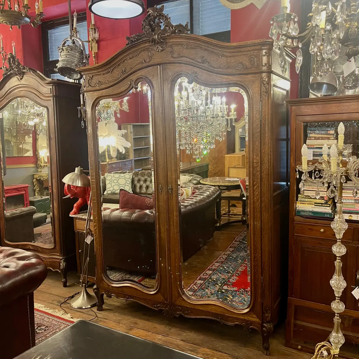 French Oak Mirrored Armoire – Late 19Th Century - Sold 1