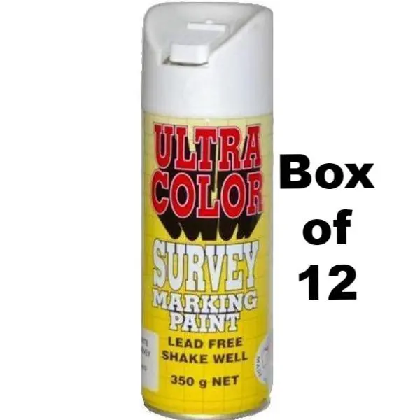 Ultracolor Survey Marking Paint Spot Marker Aerosol Can 350G White X 12 1