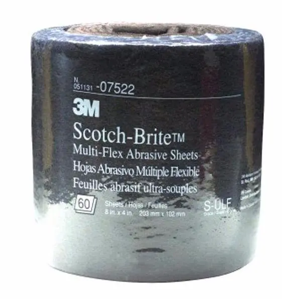 3M Scotch-Brite Multi-Flex Abrasive Roll Grey Ultra Fine 8 Inch X 3 Inch 07522 1