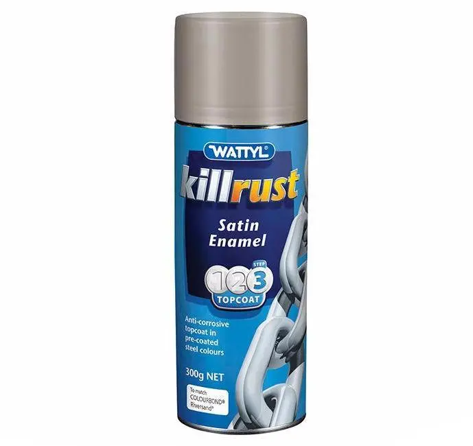 Wattyl Killrust Satin Enamel Spray Paint 300G Aerosol Riversand 1
