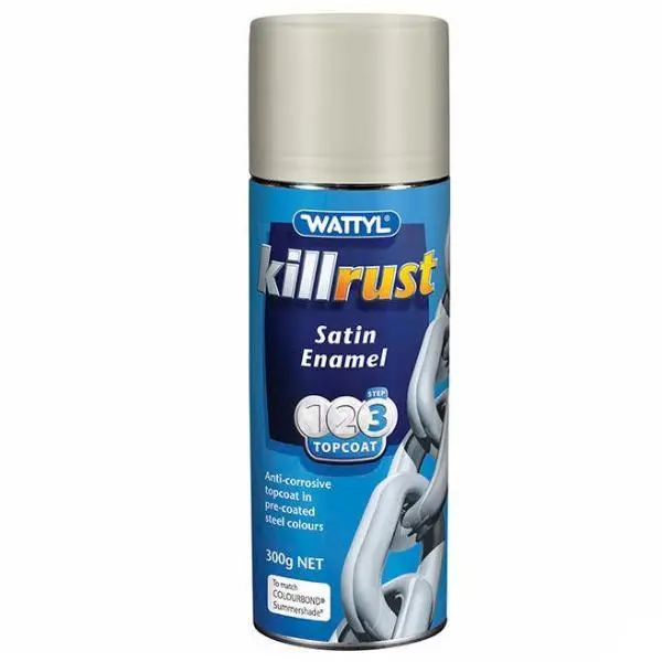 Wattyl Killrust Satin Enamel Spray Paint 300G Aerosol Summershade 1