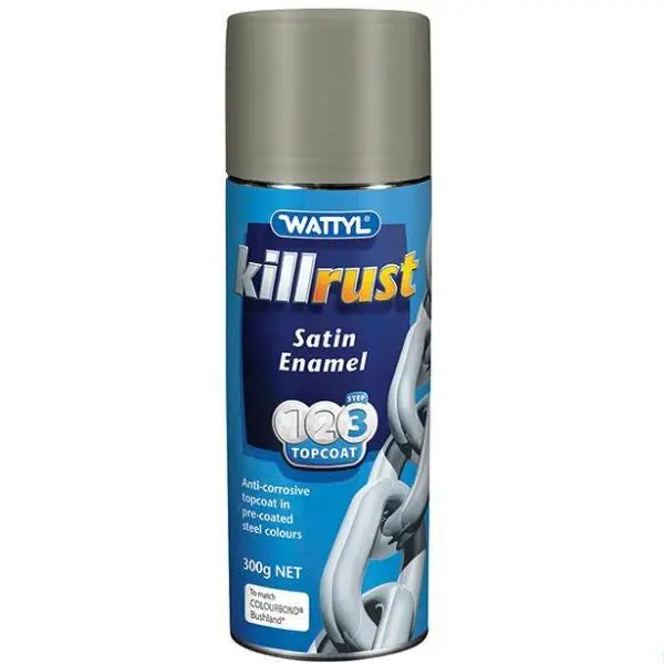 Wattyl Killrust Satin Enamel Spray Paint 300G Aerosol Bushland 1