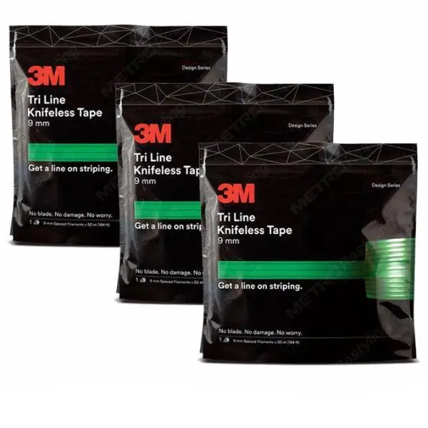 3M Tri Line Knifeless Tape Kts-Tl9 Green 9Mm X 50M Spaced Filaments X 3 Rolls 1