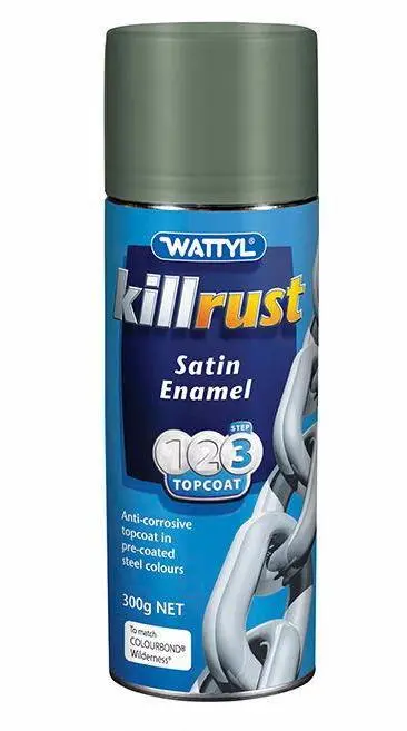 Wattyl Killrust Satin Enamel Spray Paint 300G Aerosol Wilderness 1