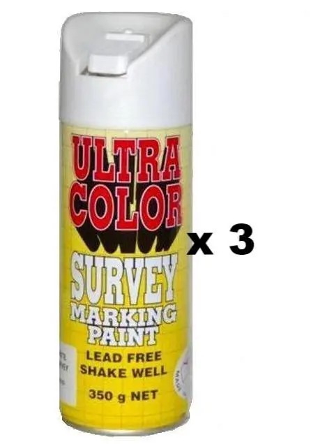 Ultracolor Survey Marking Paint Spot Marker Aerosol Can 350G White X 3 1