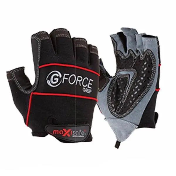 Maxisafe G-Force 'Grip' Mechanics Synthetic Fingerless Safety Gloves 1