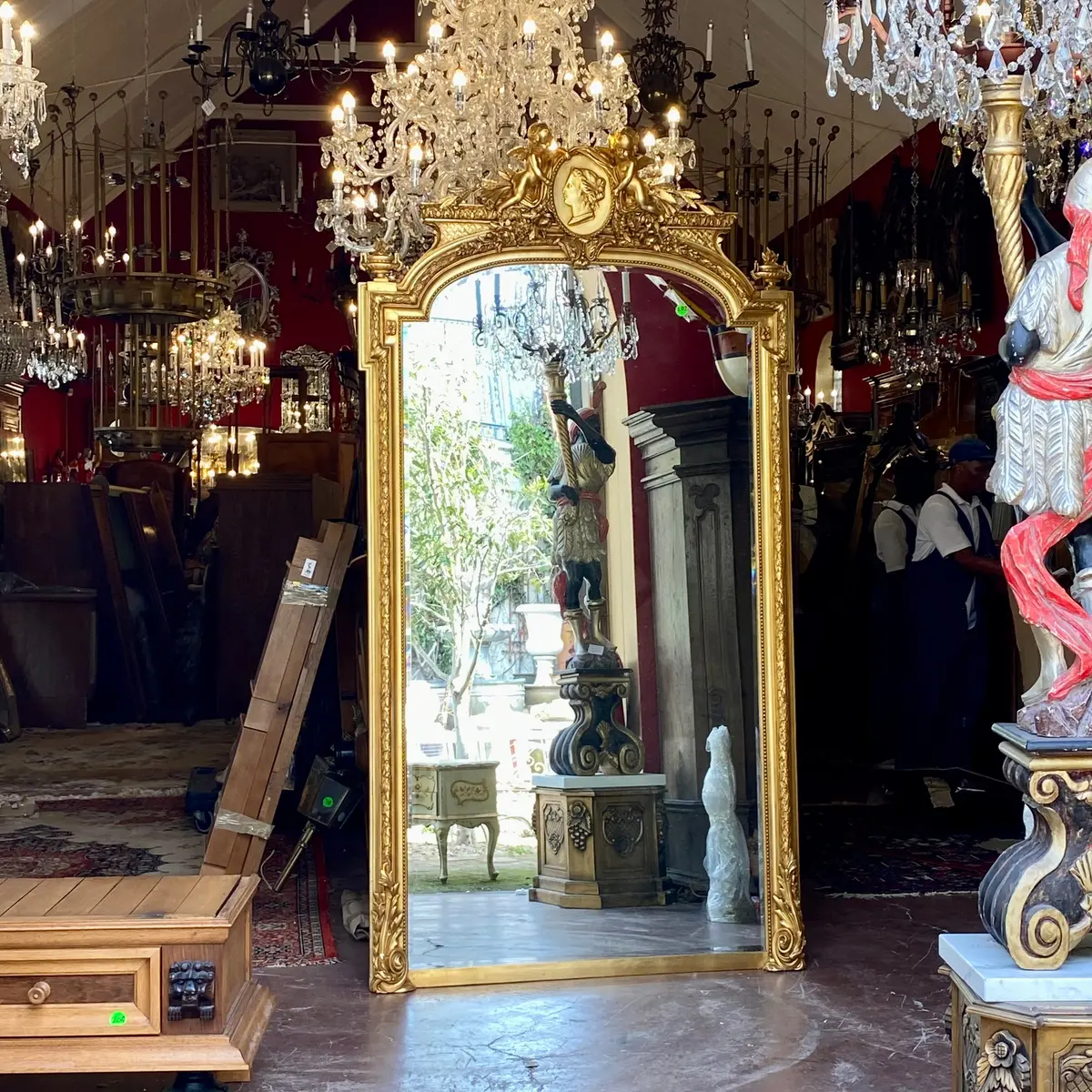 Spectacular Antique French Mirror With Cherubs 1