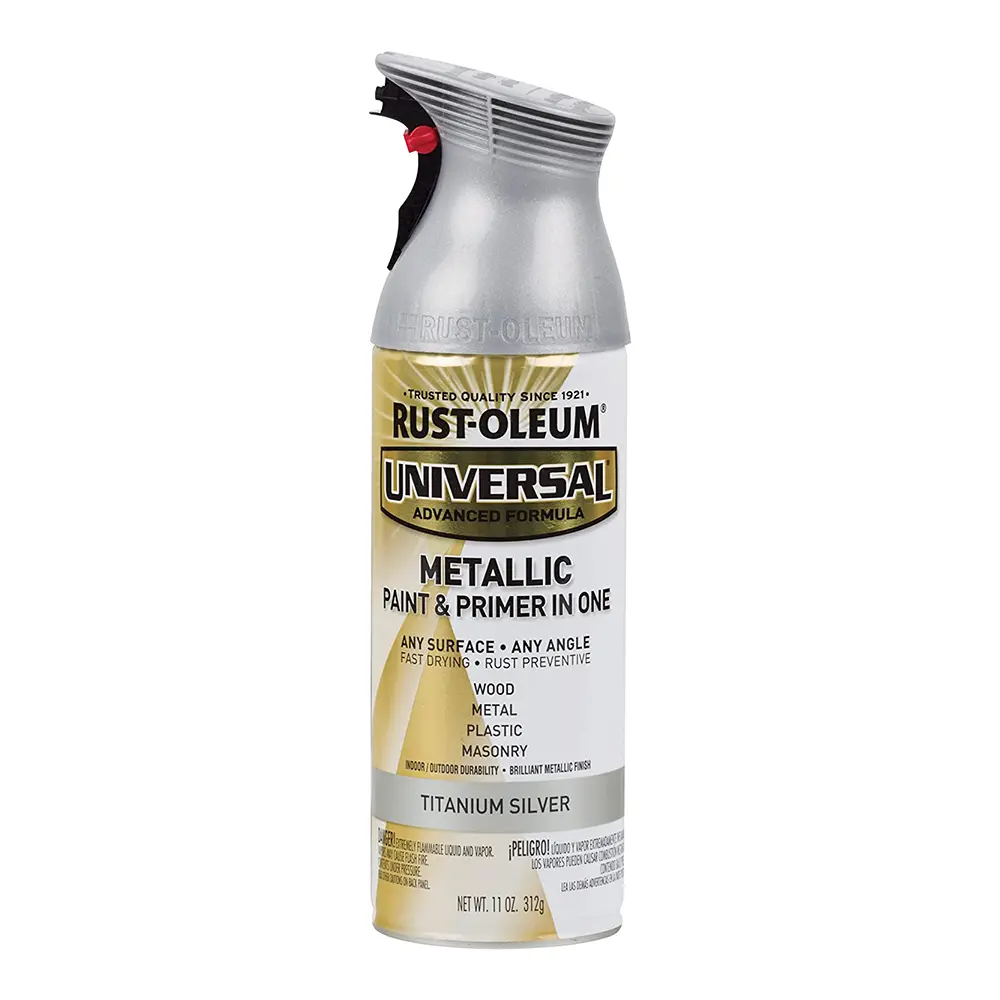 Rust-Oleum Universal Metallic Spray Paint & Primer 312G Titanium Silver Aerosol 1