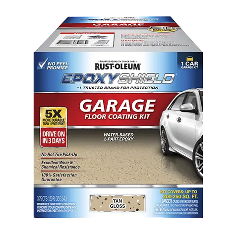 Rustoleum Epoxyshield Garage Floor Coating 3.55L Kit Gloss Tan Concrete Sealer 1