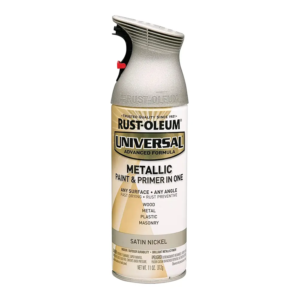 Rust-Oleum Universal Metallic Spray Paint & Primer 312G Satin Nickel Aerosol 1