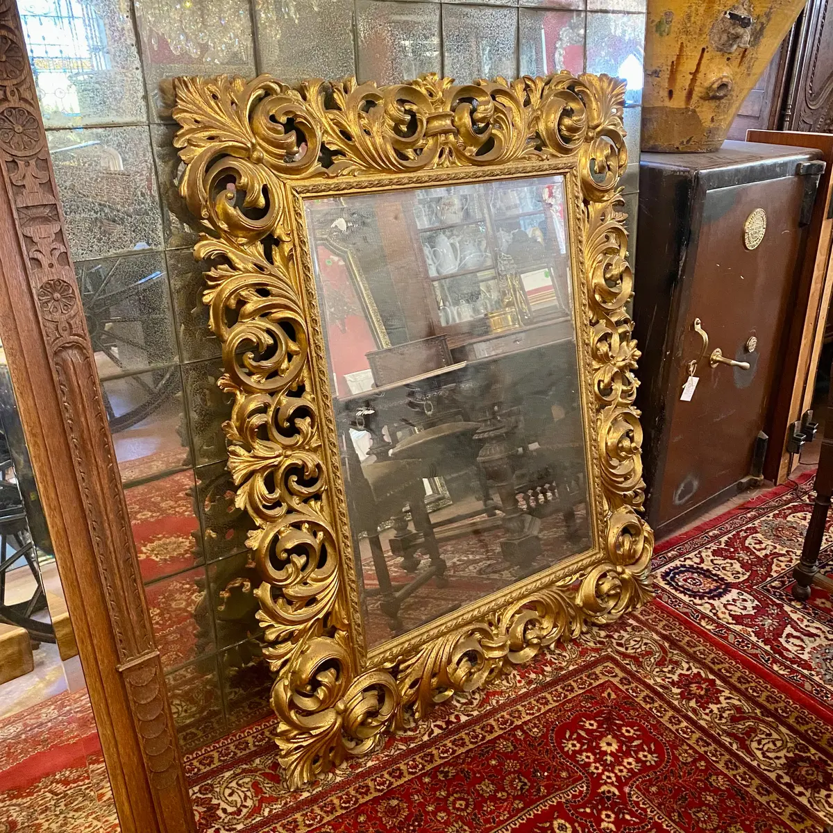 Antique Hand Carved Gilt French Mirror - Sold 1
