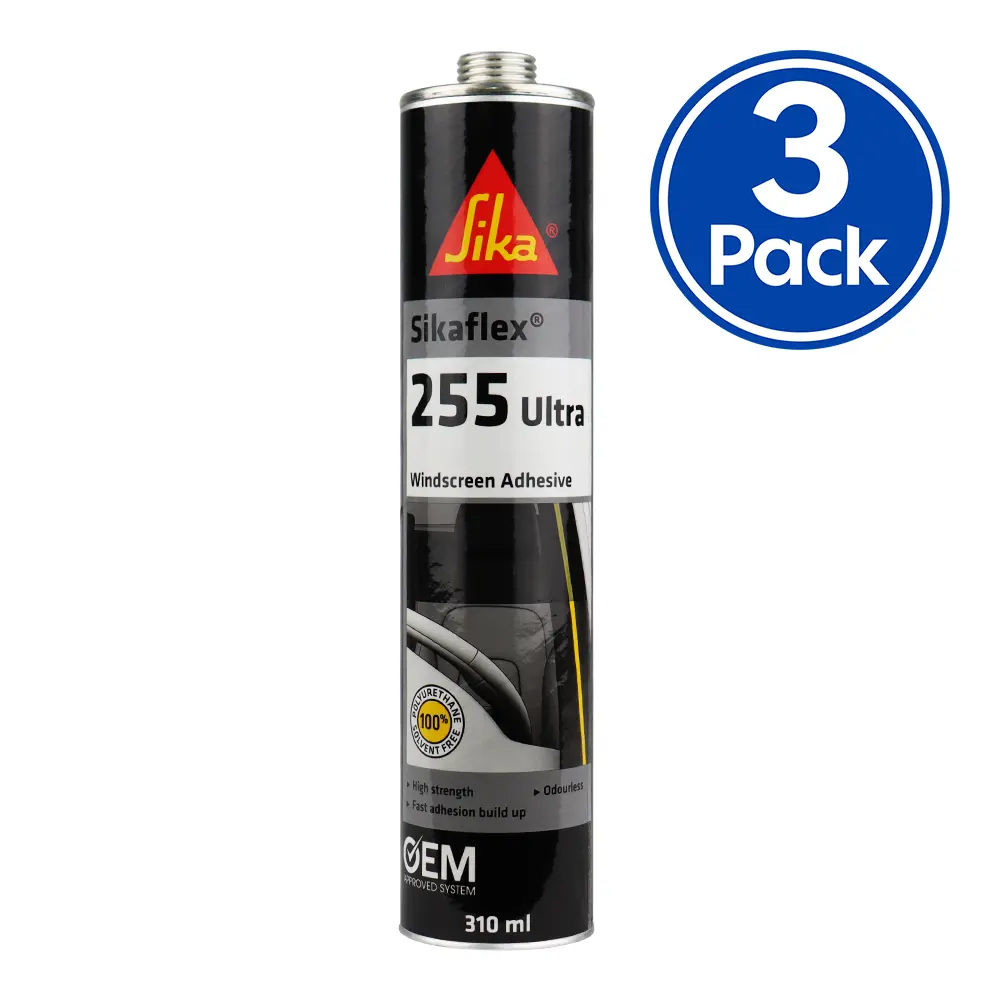 Sika Sikaflex 255 Ultra Glass Windscreen Adhesive 310Ml Black X 3 Pack 1
