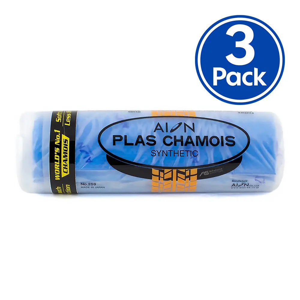Aion Plas Synthetic Chamois Formerly Kanebo 430Mm X 690Mm Large Size Blue X 3 Pack 1