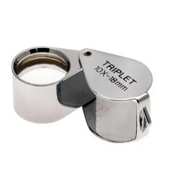 Triplet Glass Hand Lens 10X Loupe, 18 Mm, With Plastic Case 1