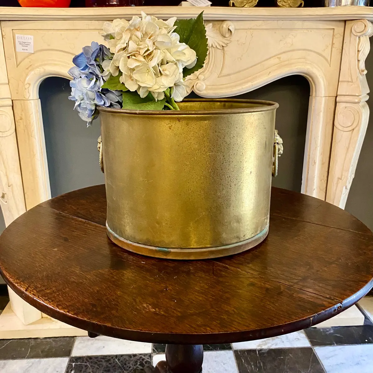 Antique French Brass Pot 1