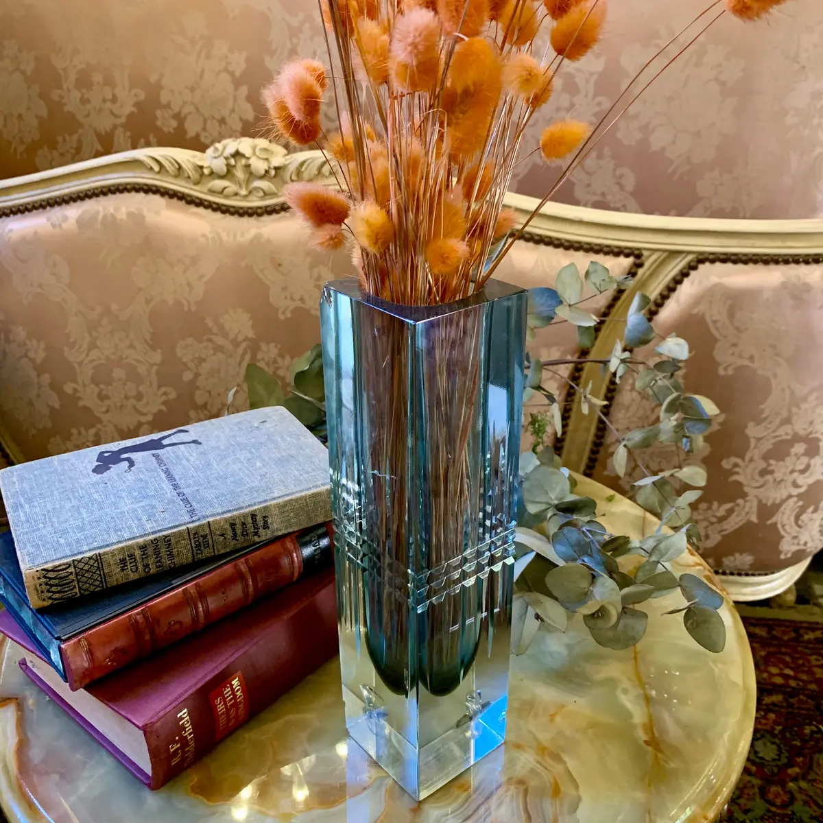 Beautiful Square Art Deco Glass Vase 1