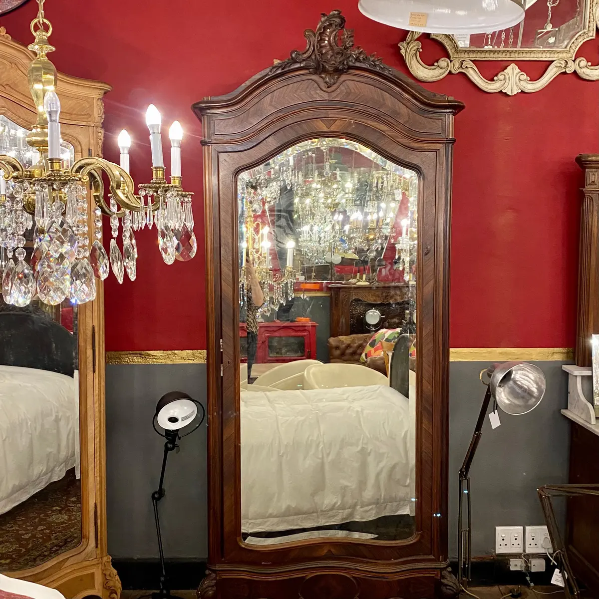 Antique Mirror Front Armoire 1