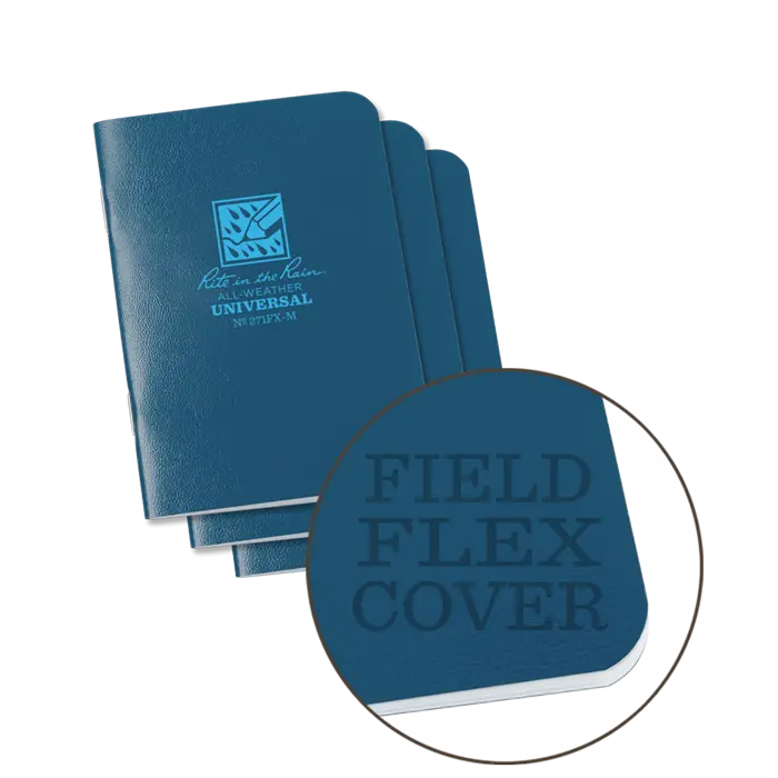 Rite-In-The-Rain - #271Fx-M Mini-Stapled Notebook, Universal, Blue, Pkg Of 3 1