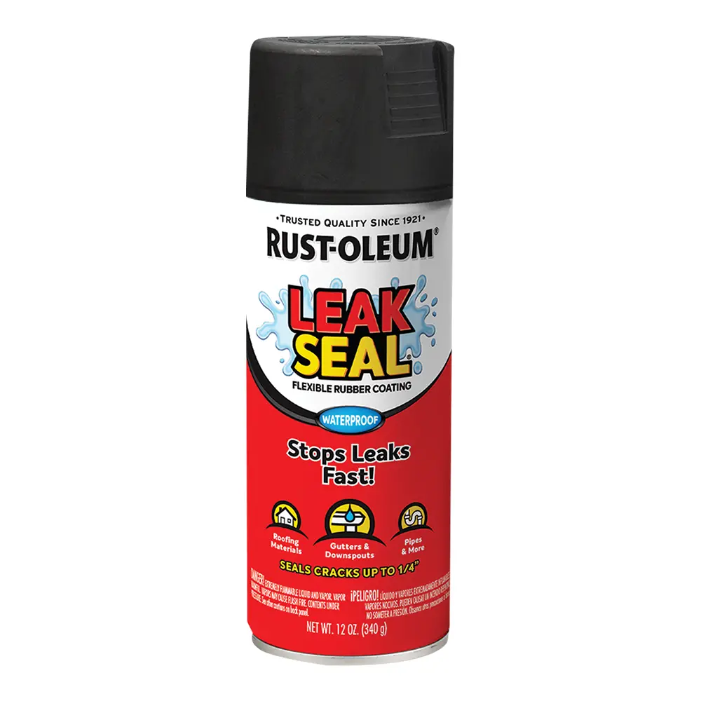 Rustoleum Leak Seal Matt Black 340G Flexible Rubber Coating Waterproof Spray 1