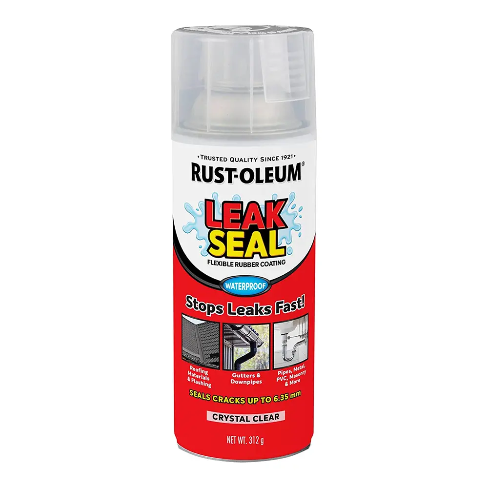 Rustoleum Leak Seal Crystal Clear 312G Flexible Rubber Coating Waterproof Spray 1