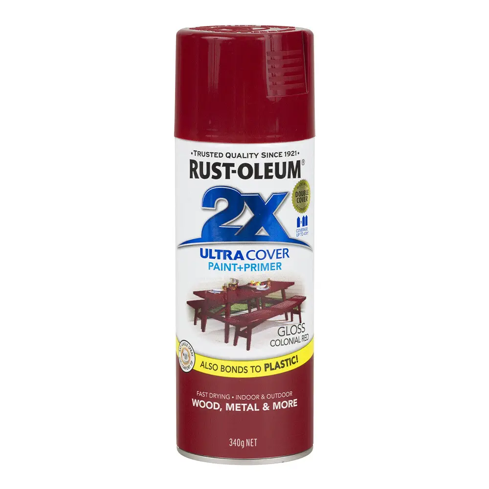 Rust-Oleum 2X Gloss Paint & Primer Spray Paint 340G Colonial Red 1