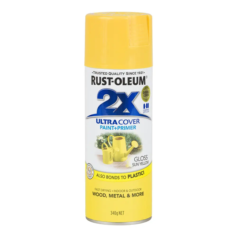 Rust-Oleum 2X Gloss Paint & Primer Spray Paint 340G Sun Yellow 1