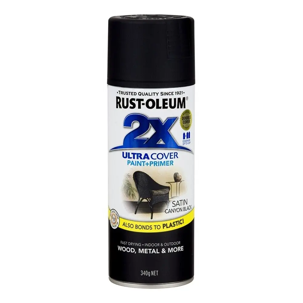 Rust-Oleum 2X Satin Paint & Primer Spray Paint 340G Canyon Black 1