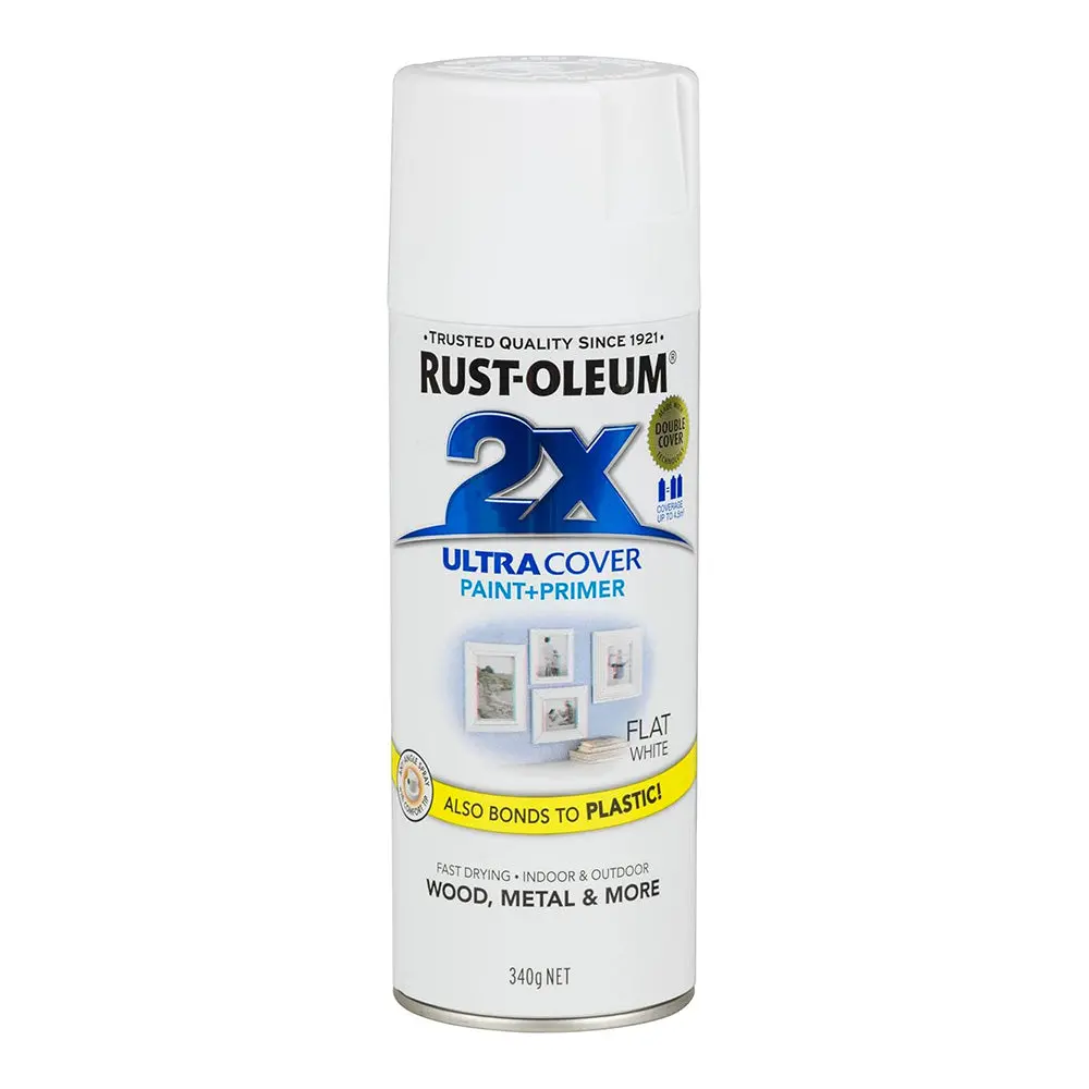 Rust-Oleum 2X Ultra Cover Flat Paint & Primer Spray Paint 340G Flat White 1