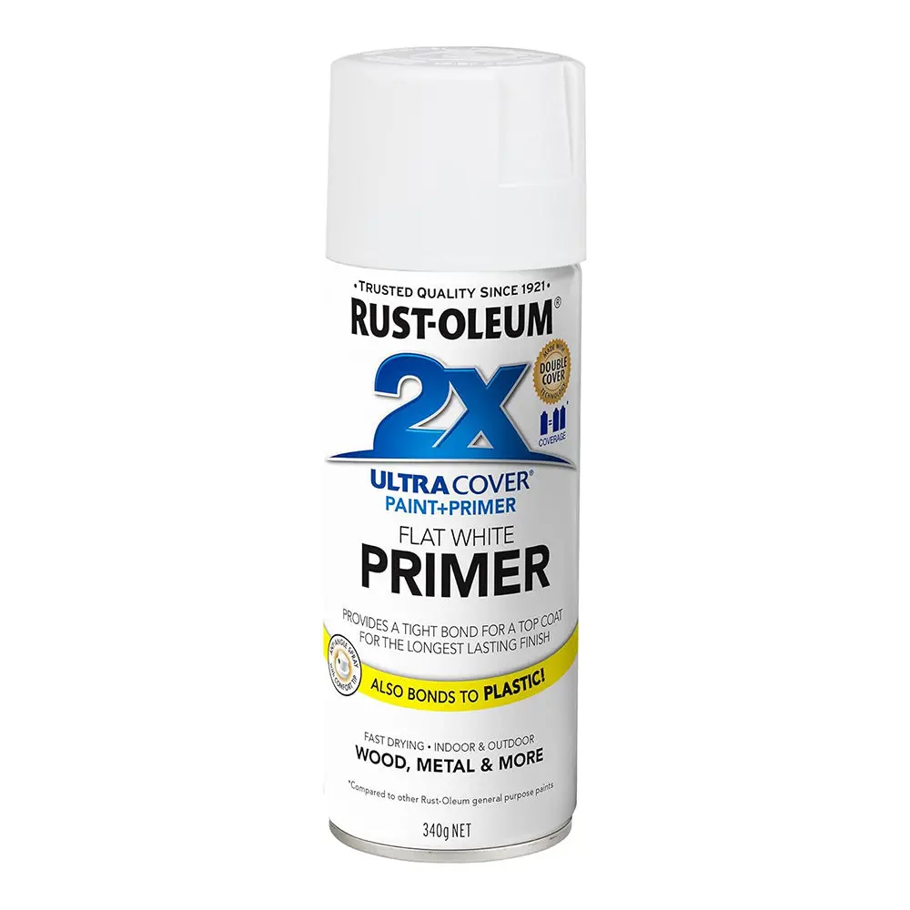 Rust-Oleum 2X Ultra Cover Flat Primer Spray Paint 340G White 1