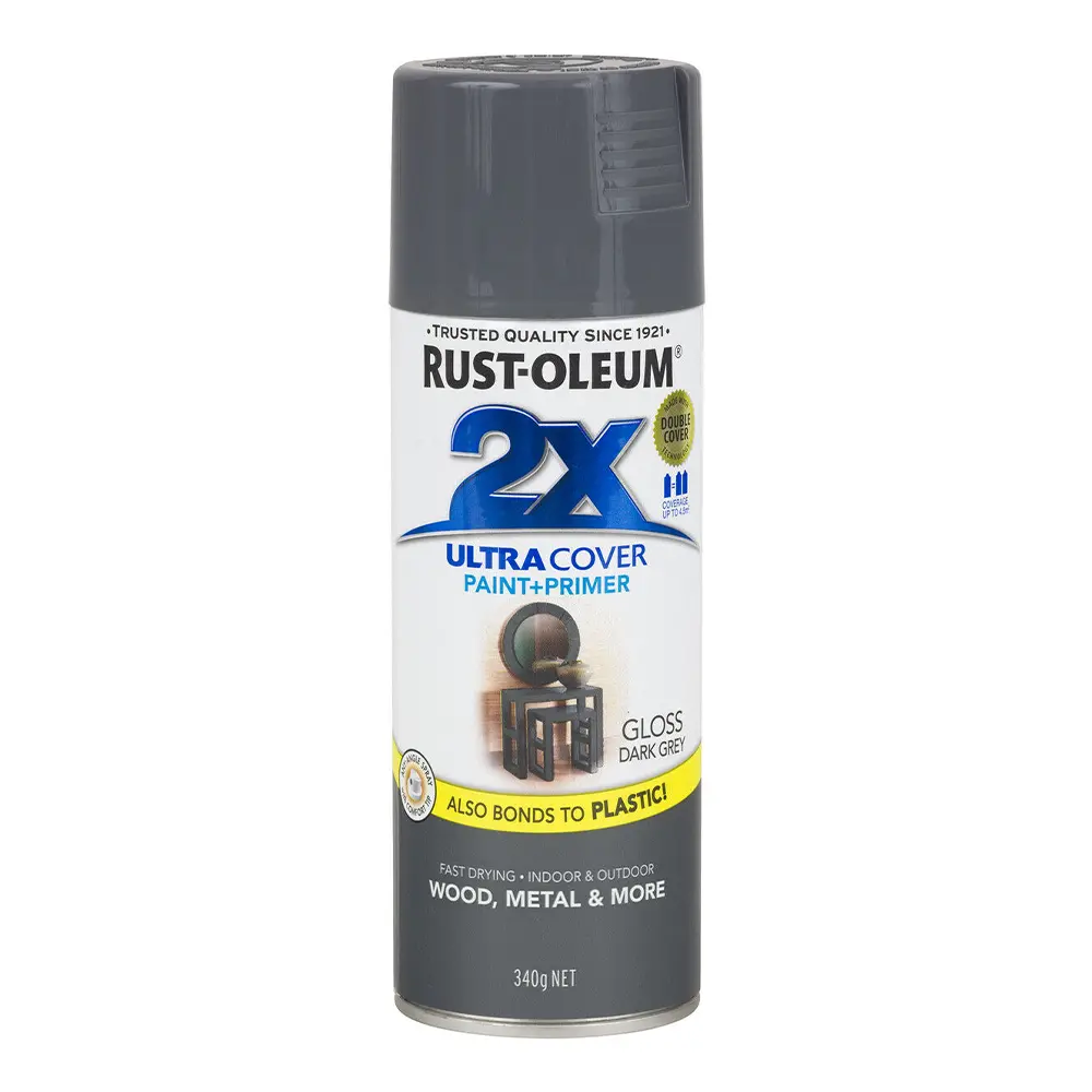 Rust-Oleum 2X Gloss Paint & Primer Spray Paint 340G Dark Grey 1