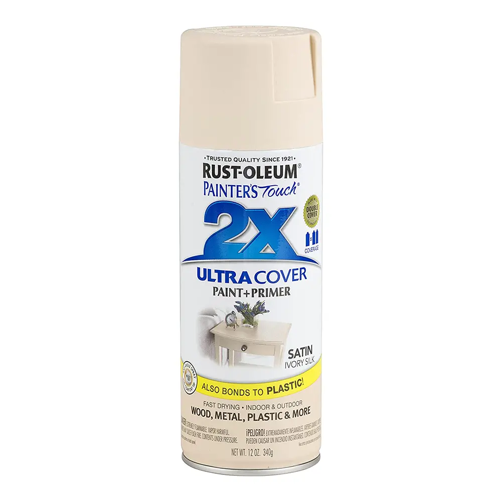 Rust-Oleum 2X Ultra Cover Satin Paint & Primer Spray Paint 340G Ivory Silk 1