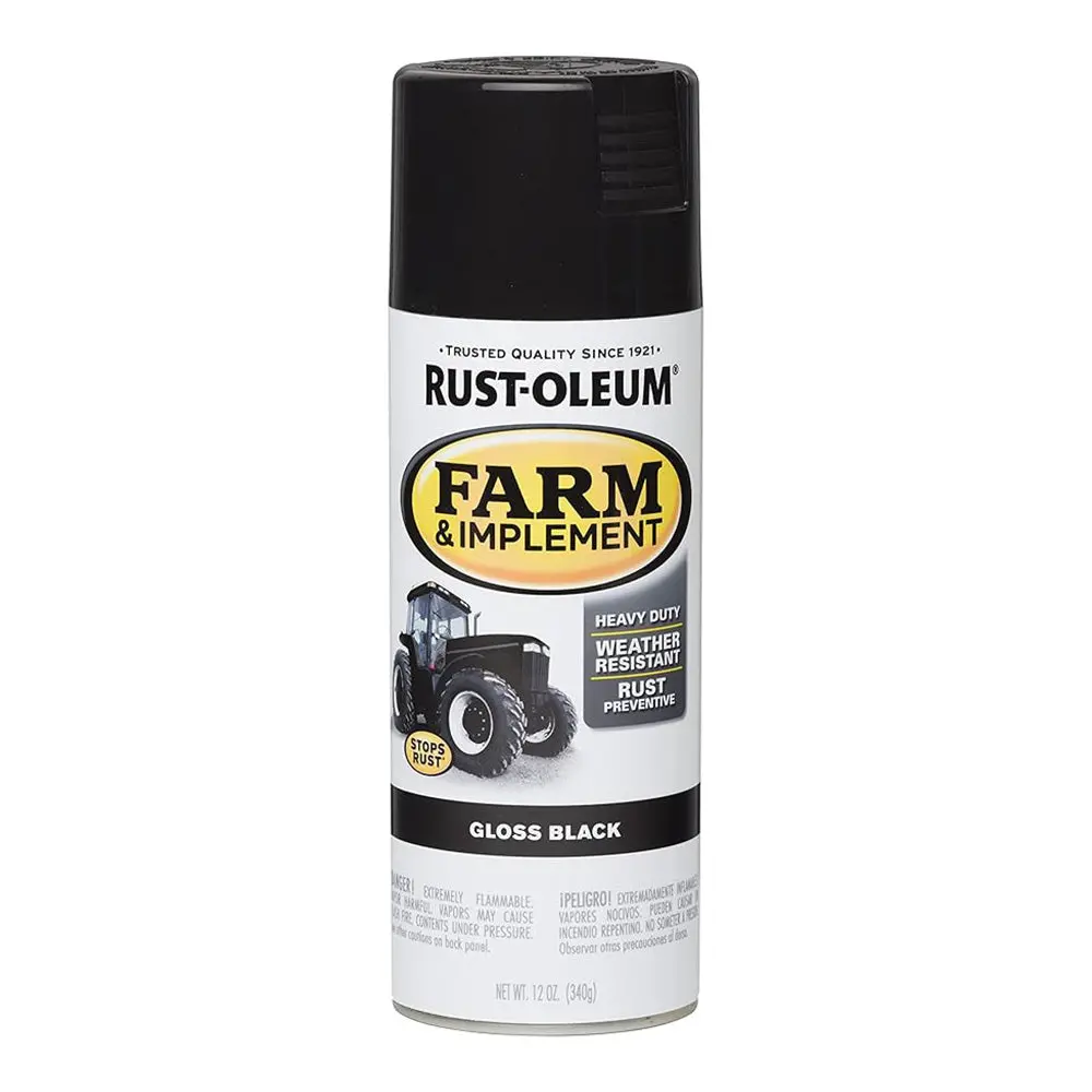 Rust-Oleum Farm Equipment Spray Paint Gloss Black 340G Aerosol 1