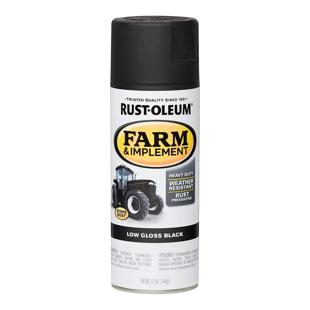Rust-Oleum Farm Equipment Spray Paint Low Gloss Black 340G Aerosol 1