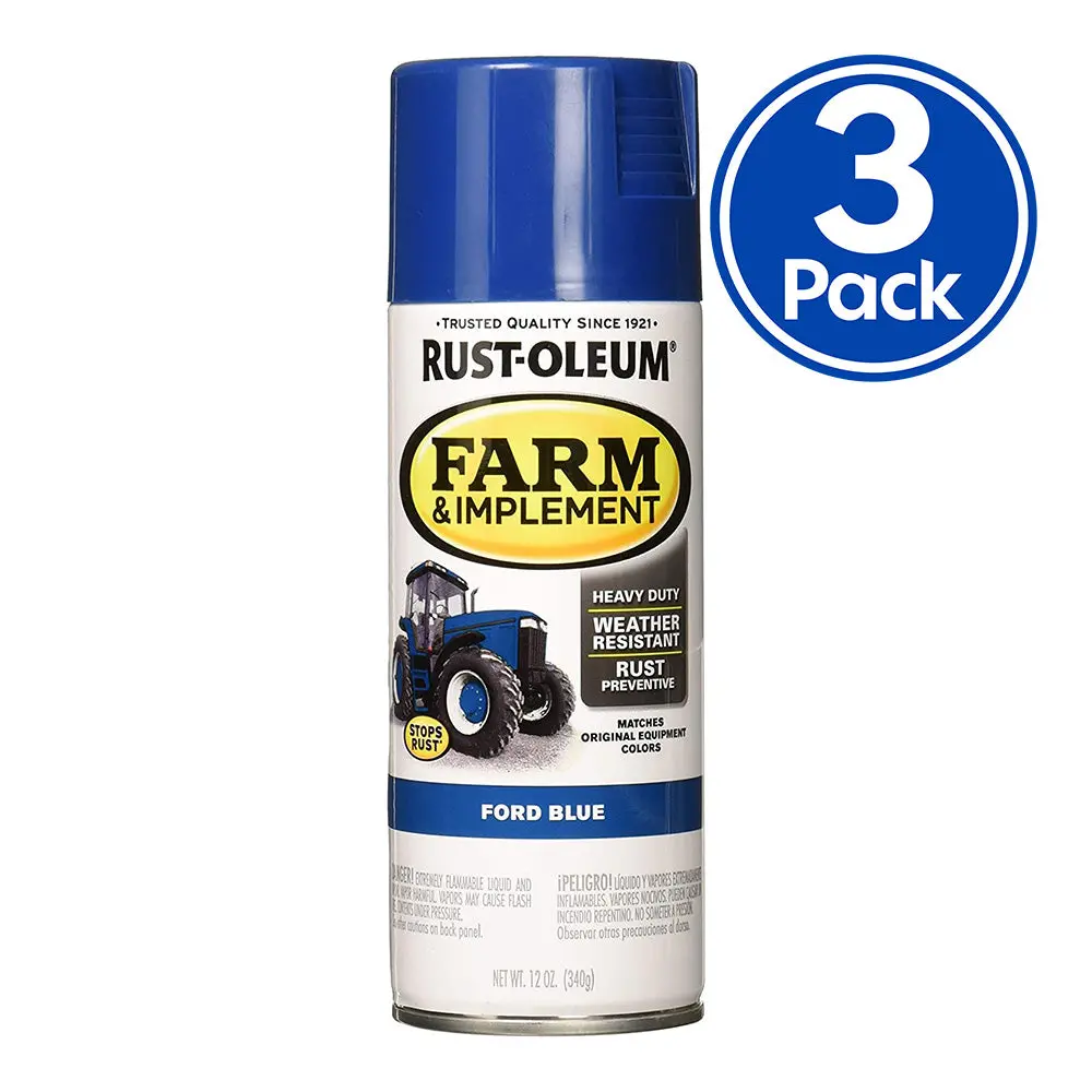 Rust-Oleum Farm Equipment Spray Paint Ford Blue 340G Aerosol X 3 Pack 1
