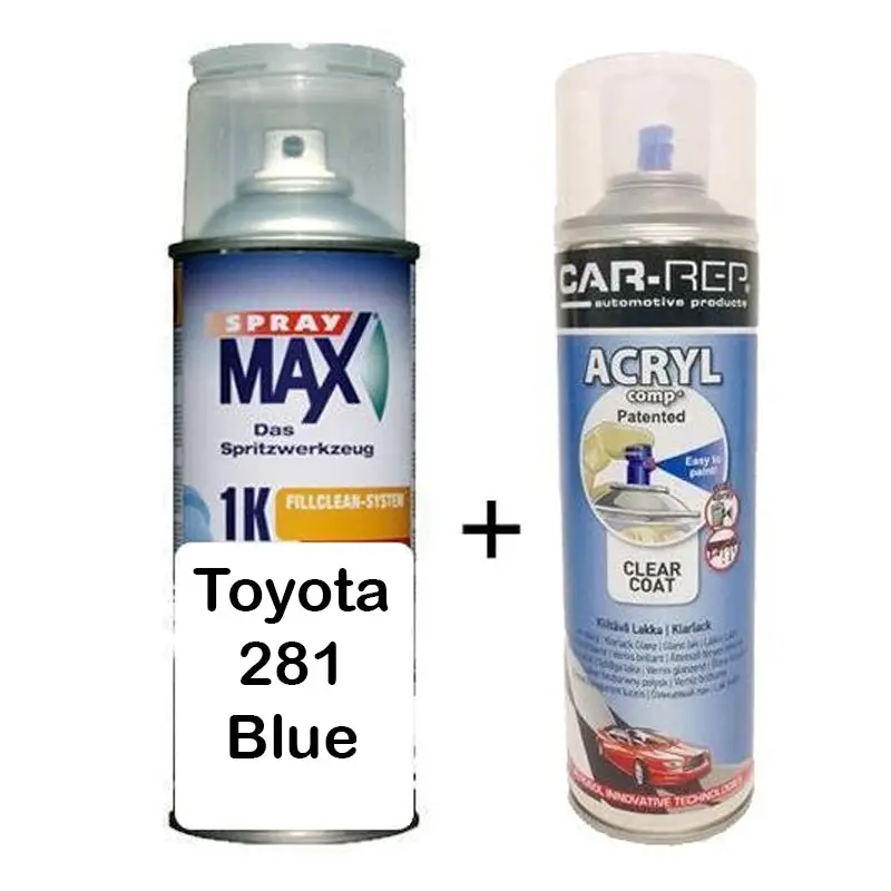 Auto Touch Up Paint For Toyota 281 Blue Plus 1K Clear Coat 1