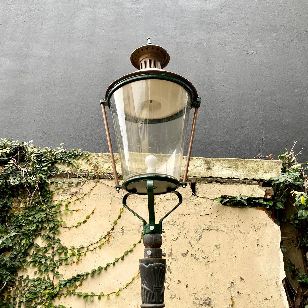 Vintage Steel & Perspex Lamp With Cast Iron Base - Sold 2
