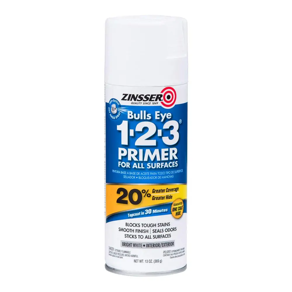 Zinsser Bulls Eye 1-2-3 Water Base Primer Spray 369G Aerosol All Surfaces 1