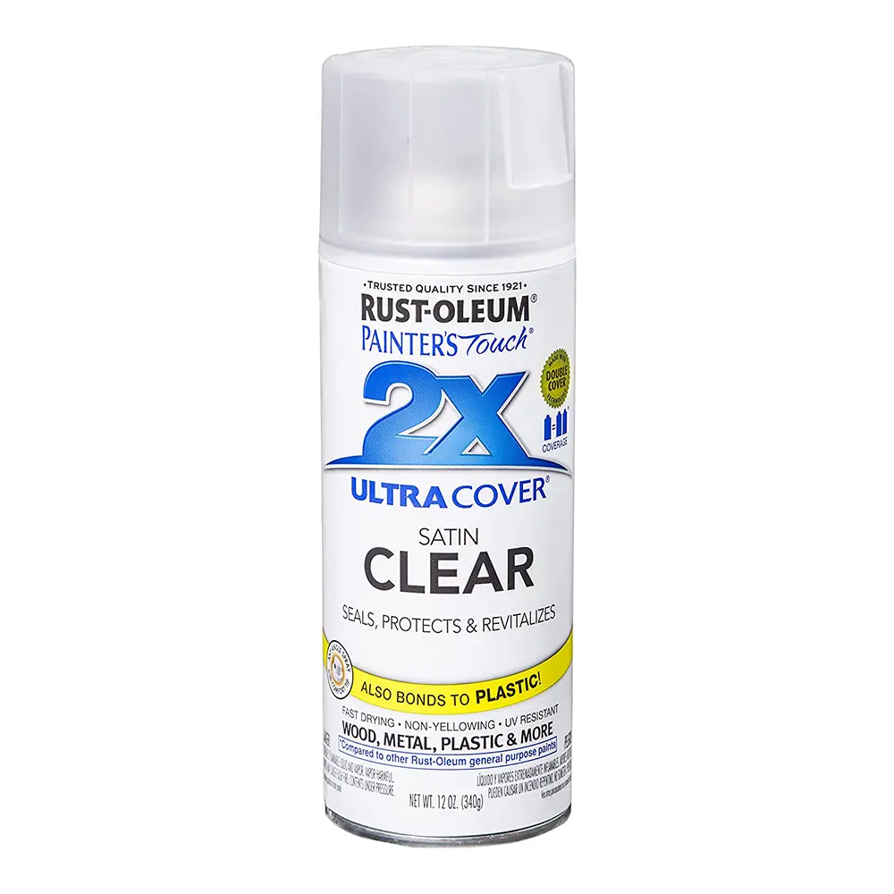 Rust-Oleum 2X Ultra Cover Satin Paint & Primer Spray Paint 340G Clear 1