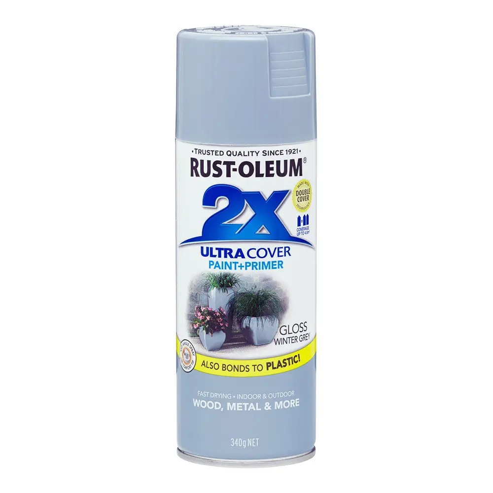 Rust-Oleum 2X Gloss Paint & Primer Spray Paint 340G Winter Grey 1