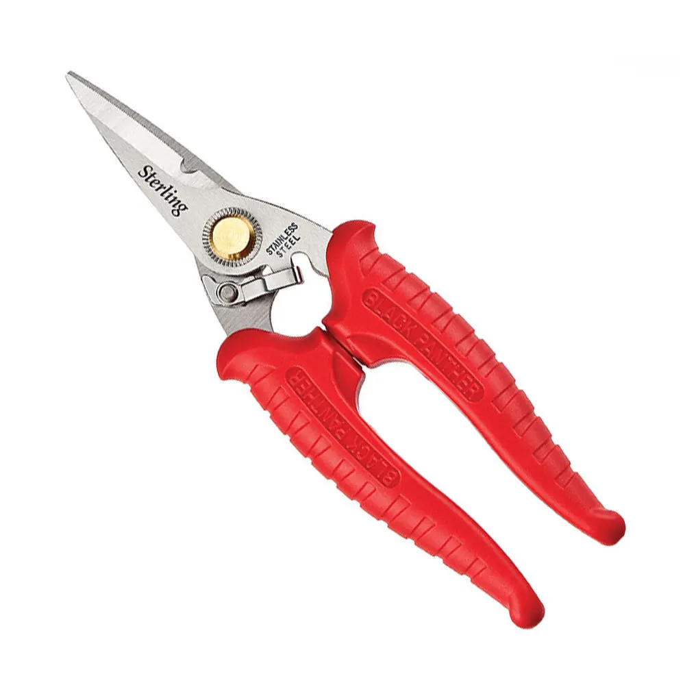 Sterling Black Panther 7" 185Mm High Tensile Snips Stainless Steel Red 1