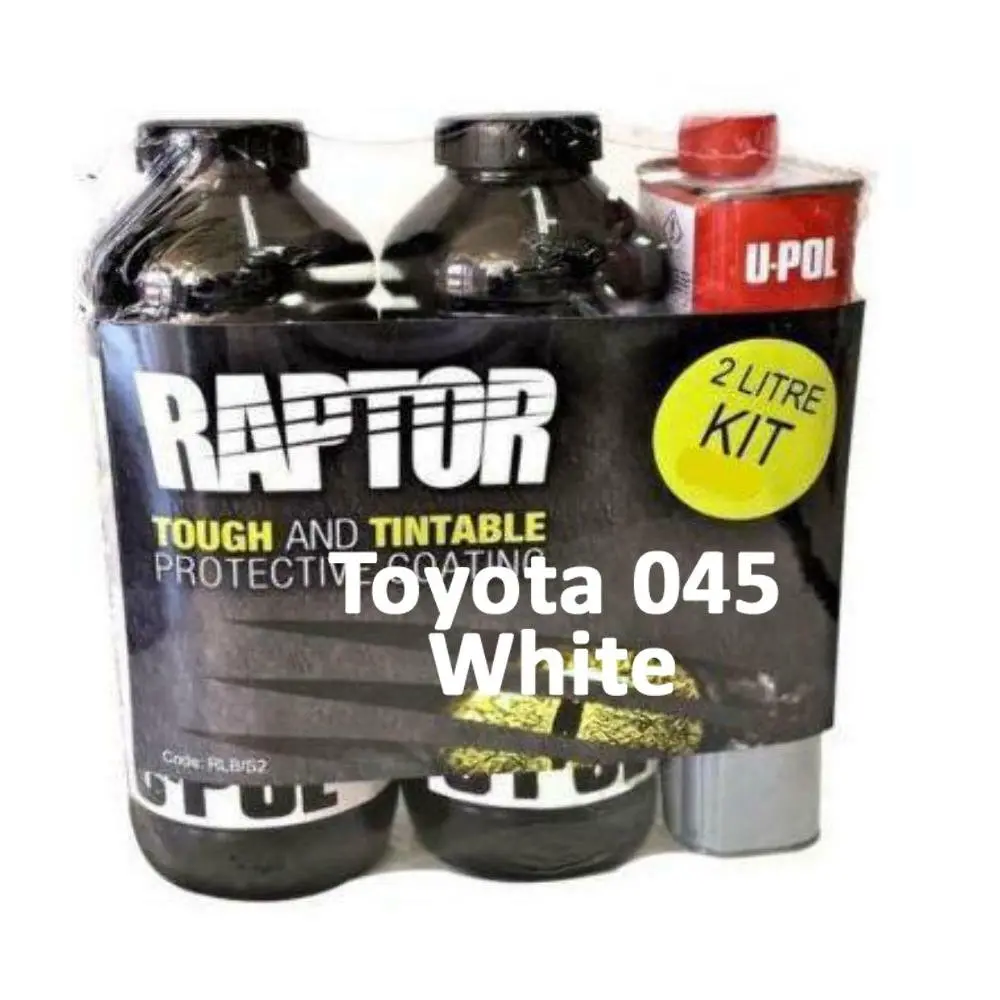 U-Pol Raptor Tintable For Toyota 045 White Protective Coating Tub/Bed Liner Kit 2L 1