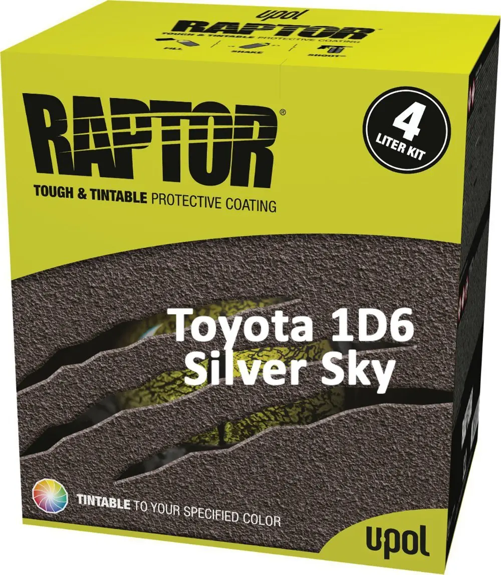 U-Pol Raptor Tintable For Toyota 1D6 Silver Sky Protective Tub/Bed Liner Kit 4L 1